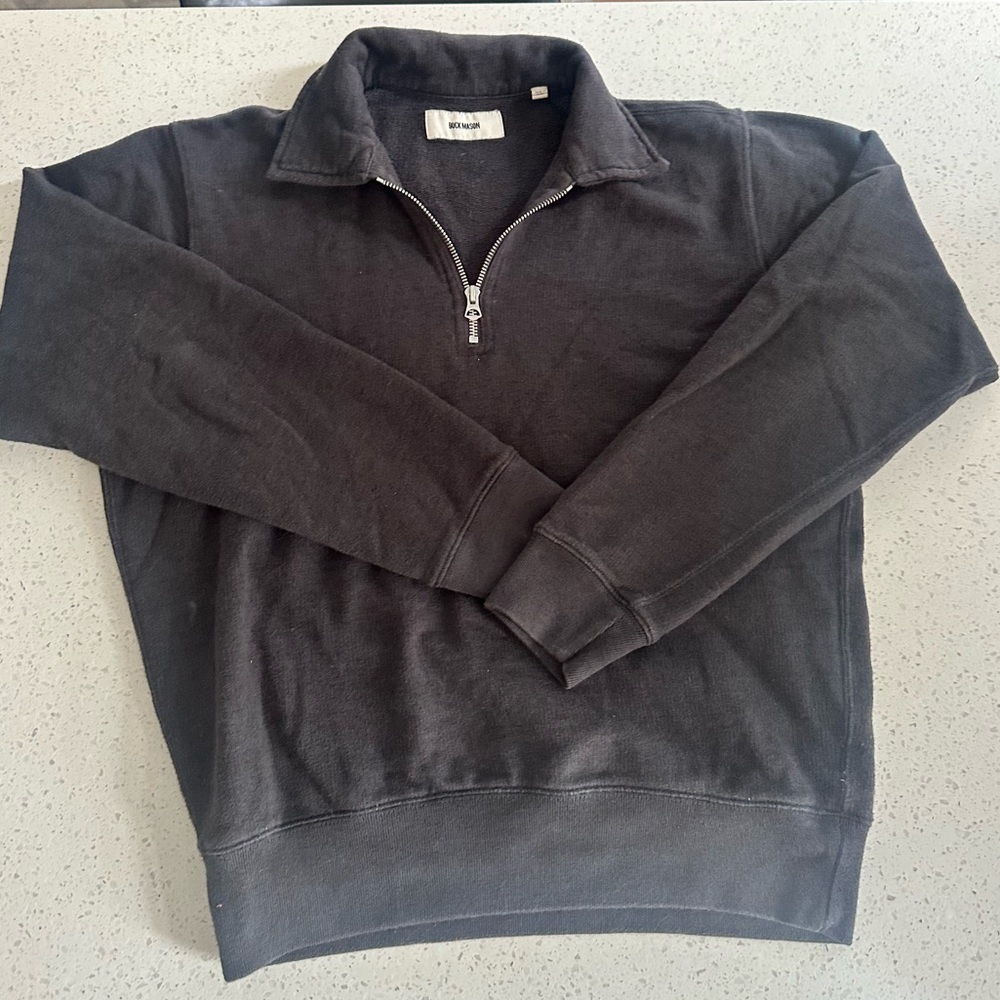 Buck Mason half-zip Soft Black